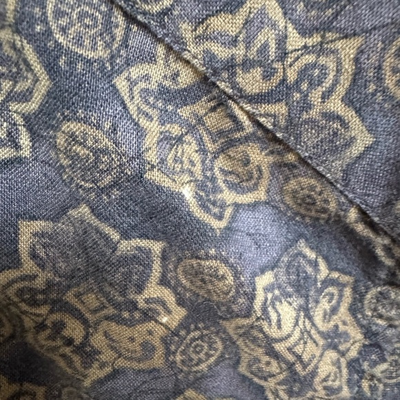 Eddie Bauer Blue & Brown Cotton/Linen Blend Cabana Short Sleeve Shirt. Size M - Picture 6 of 6